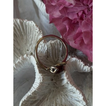 925 Sterling Silver Fox & Snake Red Glass Cabochon Ring Size 9 Sizable