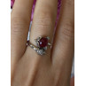 925 Sterling Silver Fox & Snake Red Glass Cabochon Ring Size 9 Sizable