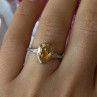 925 Sterling Silver Citrine Ring Size 7
