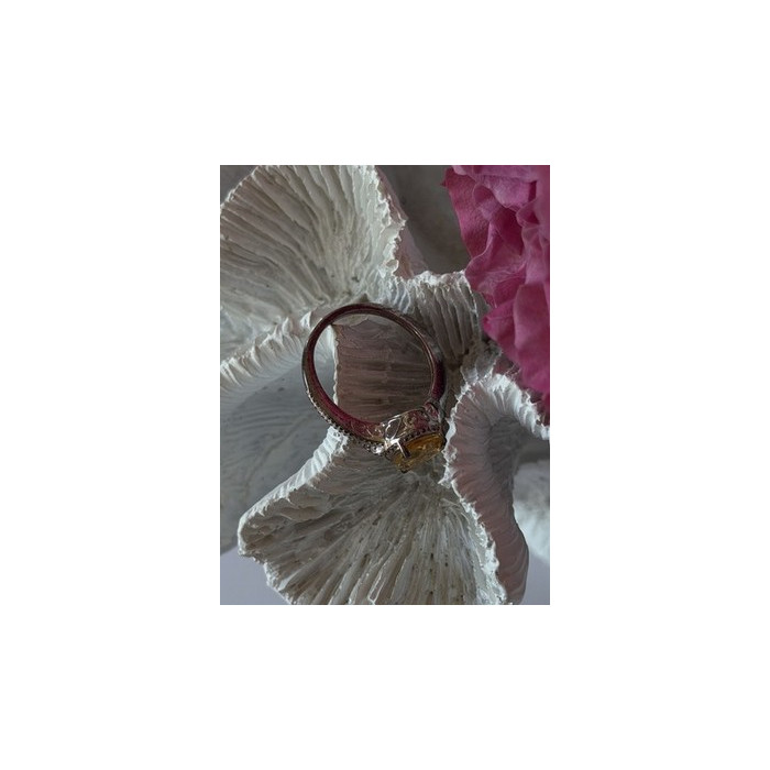 925 Sterling Silver Citrine Ring Size 7