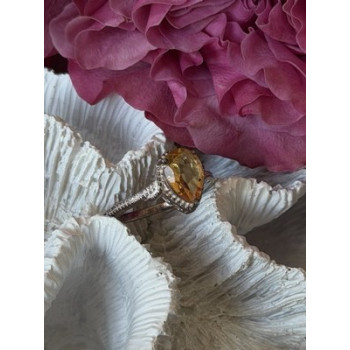 925 Sterling Silver Citrine Ring Size 7