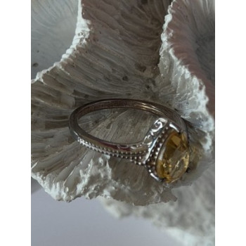 925 Sterling Silver Citrine Ring Size 7