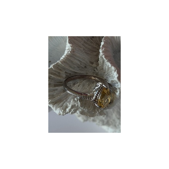 925 Sterling Silver Citrine Ring Size 7