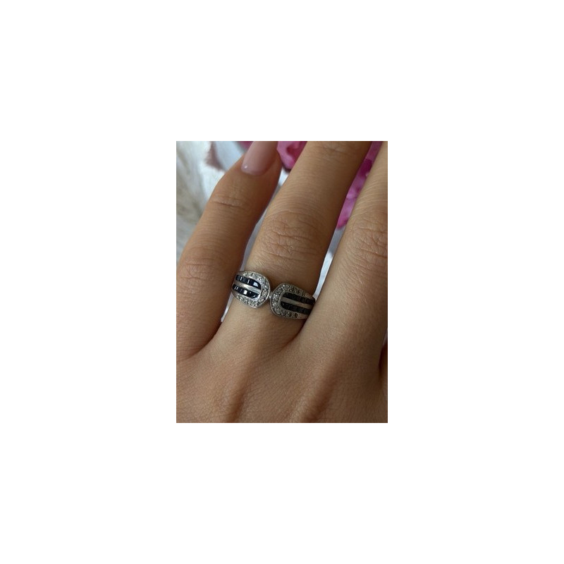 Vintage 925 Sterling Silver Sapphire & Beryl Ring Size 7