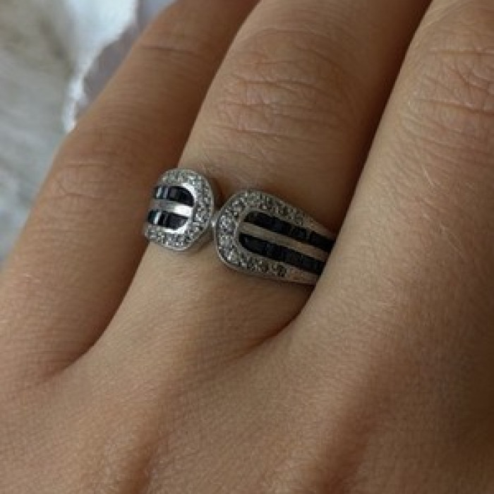 Vintage 925 Sterling Silver Sapphire & Beryl Ring Size 7