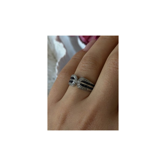 Vintage 925 Sterling Silver Sapphire & Beryl Ring Size 7