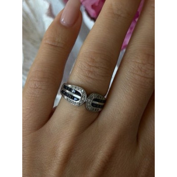 Vintage 925 Sterling Silver Sapphire & Beryl Ring Size 7