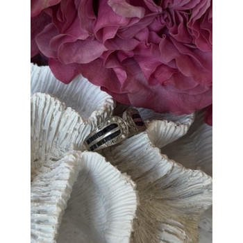 Vintage 925 Sterling Silver Sapphire & Beryl Ring Size 7