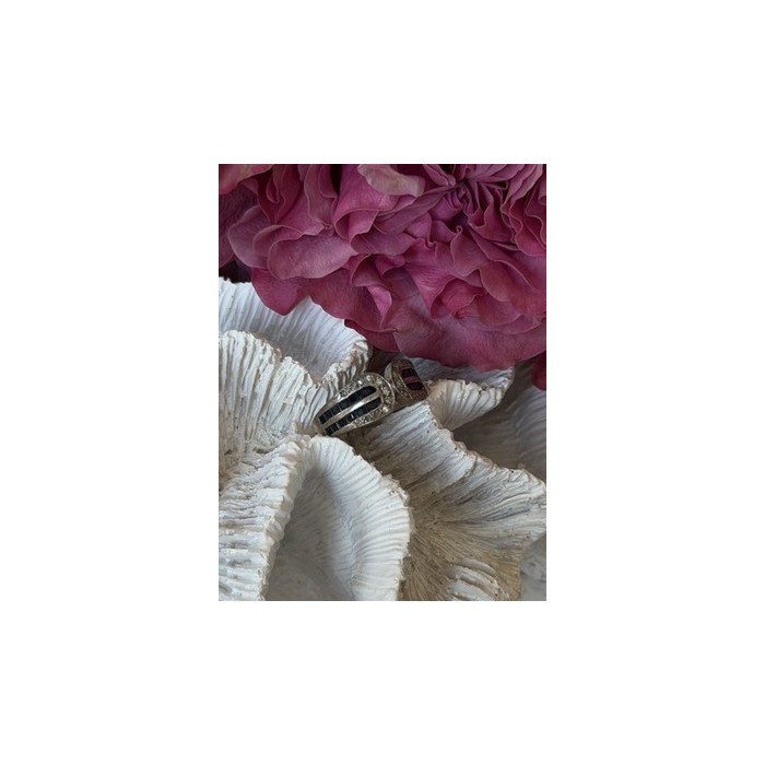 Vintage 925 Sterling Silver Sapphire & Beryl Ring Size 7