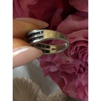 Vintage 925 Sterling Silver Sapphire & Beryl Ring Size 7