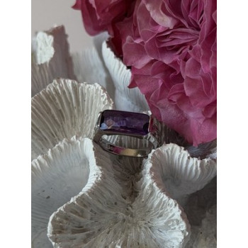 925 Sterling Silver Amethyst Ring Size 7
