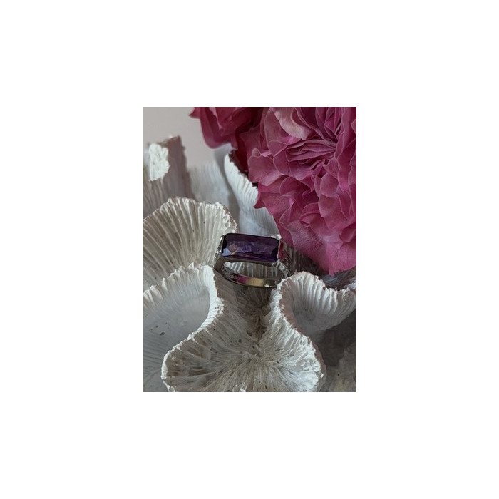 925 Sterling Silver Amethyst Ring Size 7