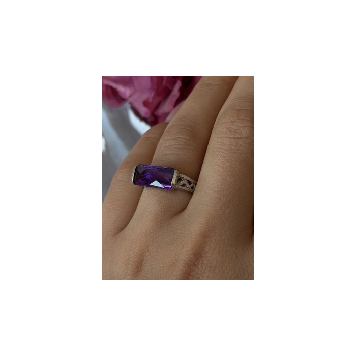 925 Sterling Silver Amethyst Ring Size 7