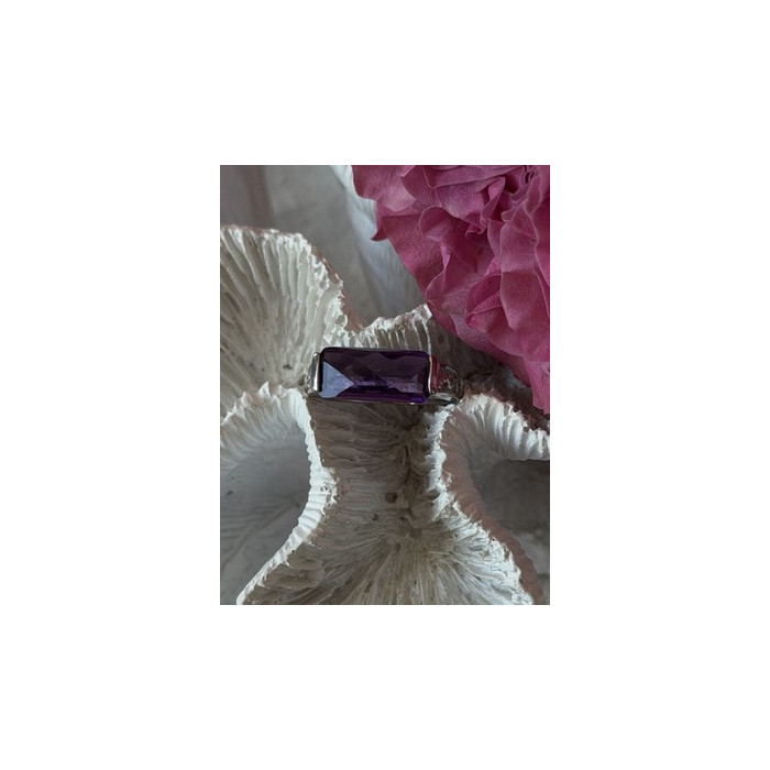 925 Sterling Silver Amethyst Ring Size 7