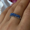 925 Sterling Silver Sapphire Ring Size 8