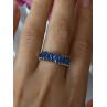 925 Sterling Silver Sapphire Ring Size 8