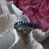 925 Sterling Silver Sapphire Ring Size 8