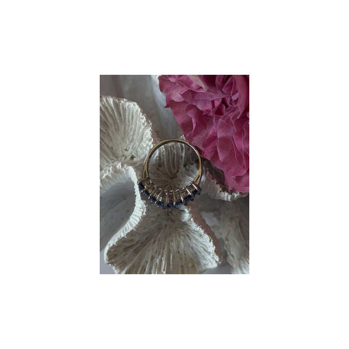 925 Sterling Silver Sapphire Ring Size 8