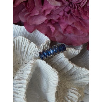 925 Sterling Silver Sapphire Ring Size 8