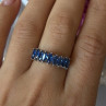925 Sterling Silver Sapphire Ring Size 8