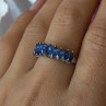 925 Sterling Silver Sapphire Ring Size 8