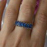 925 Sterling Silver Sapphire Ring Size 8