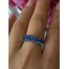 925 Sterling Silver Sapphire Ring Size 8