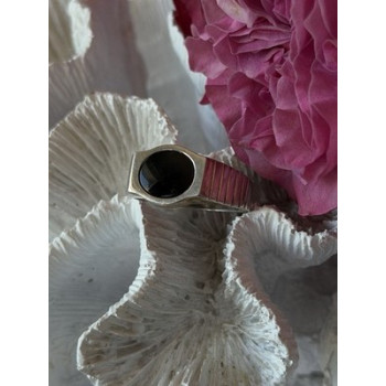 Mens 925 Sterling Silver Onyx Ring Size 12