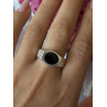 Mens 925 Sterling Silver Onyx Ring Size 12