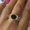 Mens 925 Sterling Silver Onyx Ring Size 12