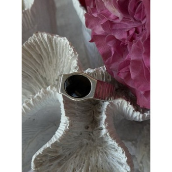 Mens 925 Sterling Silver Onyx Ring Size 12