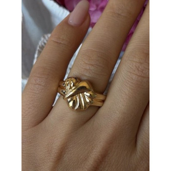 925 Sterling Silver Gold Plated Ring Size 7