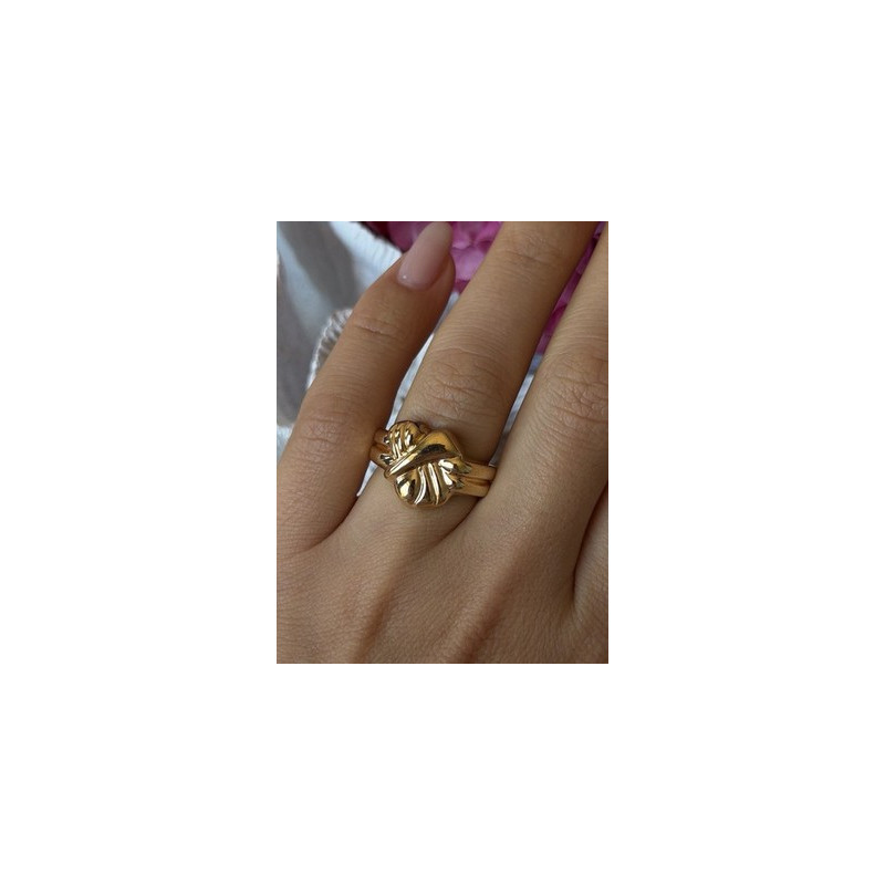 925 Sterling Silver Gold Plated Ring Size 7