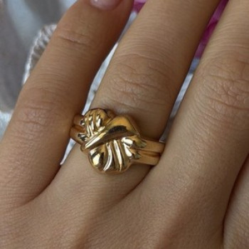 925 Sterling Silver Gold Plated Ring Size 7