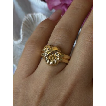 925 Sterling Silver Gold Plated Ring Size 7