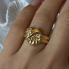 925 Sterling Silver Gold Plated Ring Size 7