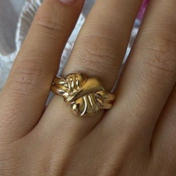 925 Sterling Silver Gold Plated Ring Size 7