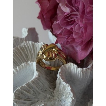 925 Sterling Silver Gold Plated Ring Size 7