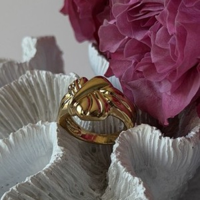 925 Sterling Silver Gold Plated Ring Size 7