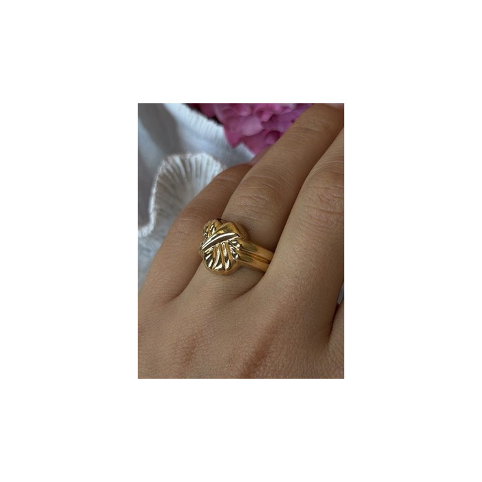 925 Sterling Silver Gold Plated Ring Size 7