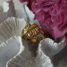 925 Sterling Silver Gold Plated Ring Size 7