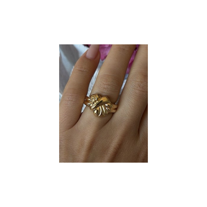 925 Sterling Silver Gold Plated Ring Size 7