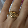 925 Sterling Silver Gold Plated Ring Size 7