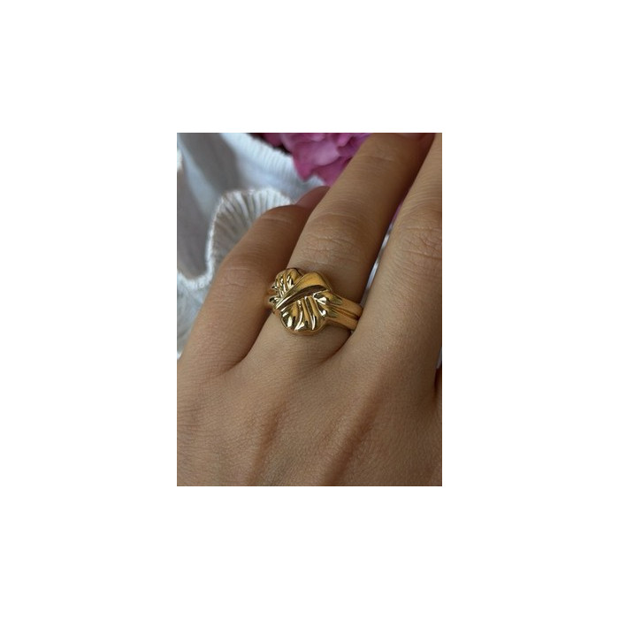 925 Sterling Silver Gold Plated Ring Size 7