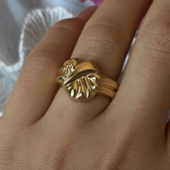 925 Sterling Silver Gold Plated Ring Size 7