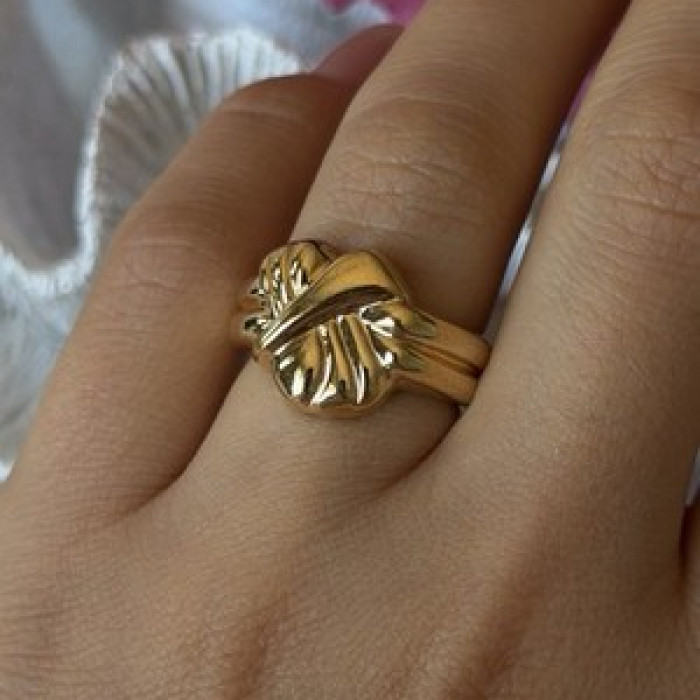 925 Sterling Silver Gold Plated Ring Size 7