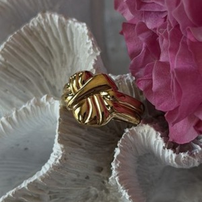 925 Sterling Silver Gold Plated Ring Size 7