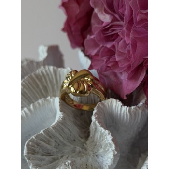 925 Sterling Silver Gold Plated Ring Size 7