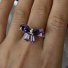 925 Sterling Silver Gold Plated Bow Cz Ring Size 10
