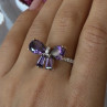 925 Sterling Silver Gold Plated Bow Cz Ring Size 10